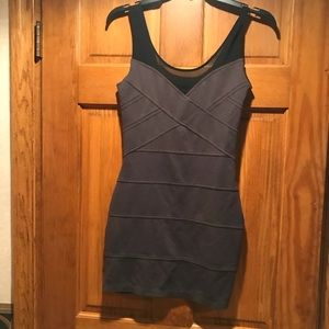 Express Mini Dress Dark Gray & Black Size X-Small